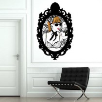 Stickers cadre baroque pin up what time