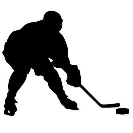 Stickers joueur de hockey avec palet