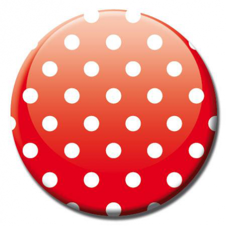 Badge fashion points fond rouge