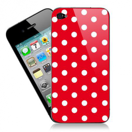 Stickers iPhone fashion points fond rouge