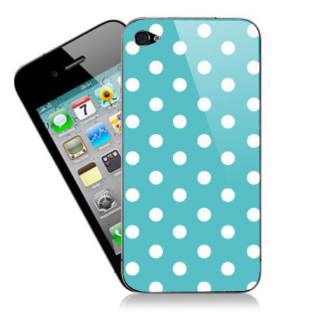 Stickers iPhone fashion points fond bleu turquoise