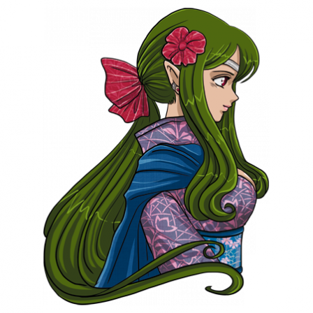 Stickers Heroic fantasy elfe fleur cheveux