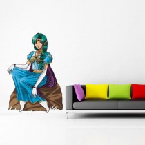 Stickers heroic Fantasy fille elfe assise